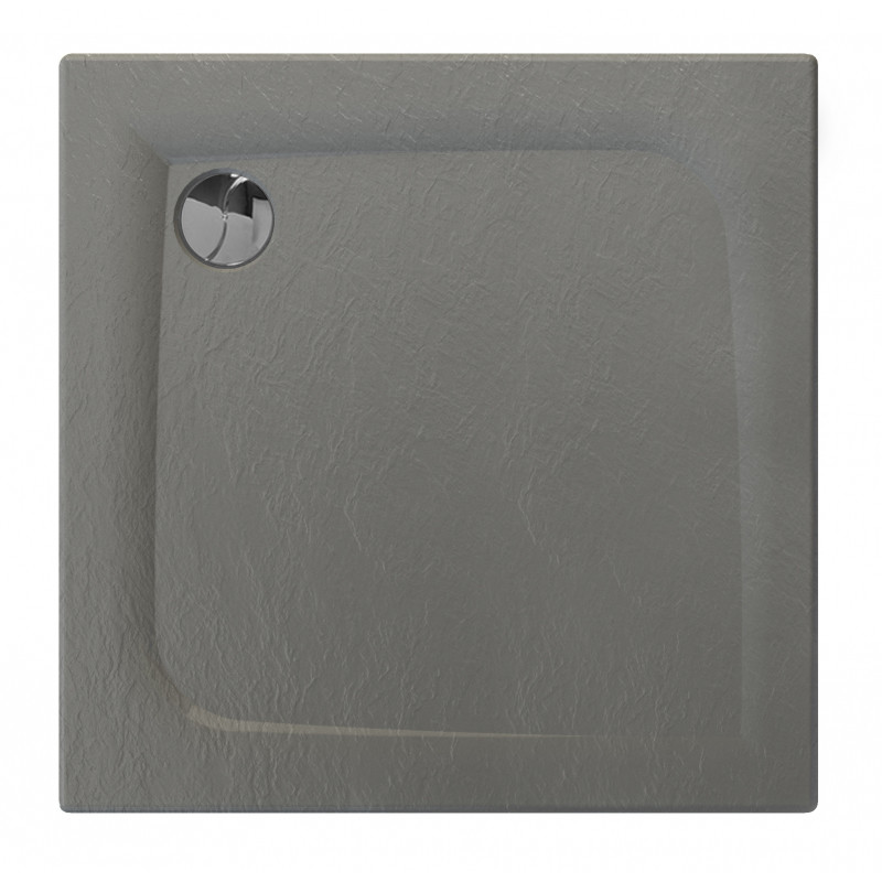 Allibert Receveur de douche 90 x 90 cm gris mat effet pierre Mooneo Kobleo