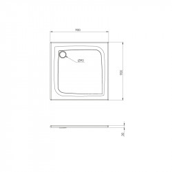 Allibert Receveur de douche 90 x 90 cm gris mat effet pierre Mooneo Kobleo