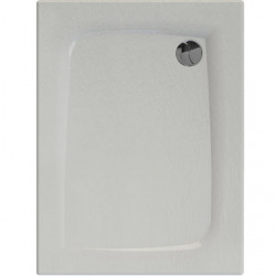 Allibert Receveur de douche blanc mat effet pierre 100 x 80 cm vidage angle dro Kobleo