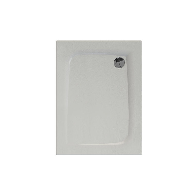 Allibert Receveur de douche blanc mat effet pierre 100 x 80 cm vidage angle dro Kobleo