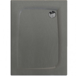Allibert Receveur de douche gris mat effet pierre 100 x 80 cm vidage angle droi Kobleo