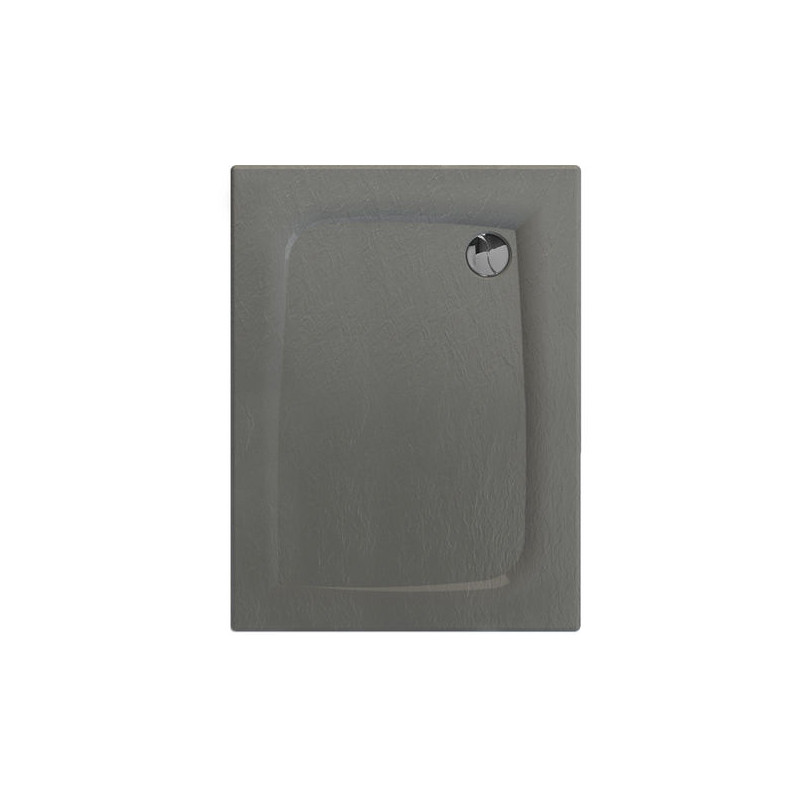 Allibert Receveur de douche gris mat effet pierre 100 x 80 cm vidage angle droi Kobleo