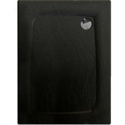 Allibert Receveur de douche noir mat effet pierre 100 x 80 cm vidage angle droi Kobleo
