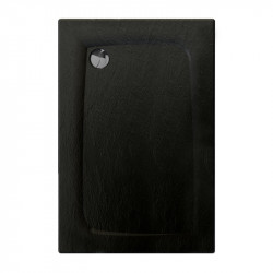 Allibert Receveur de douche noir mat effet pierre 120 x 80 cm vidage angle gauc Kobleo