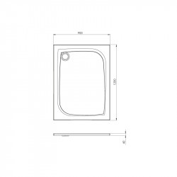 Allibert Receveur de douche gris mat effet pierre 120 x 90 cm vidage angle gauc Kobleo