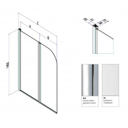 Samo Pare-bainVerre arrondi 105-107cm Ht140cm B1696ULUTR Kobleo