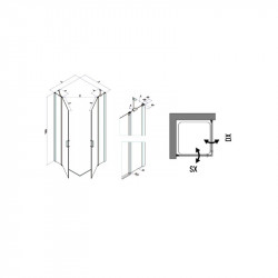 Samo Paroi douche d'angle ouverture pivotante 875-90cm droite Polaris Kobleo