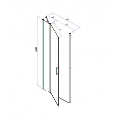 Samo Paroi douche porte pivotante 76-795cm Gauche POLARIS Kobleo