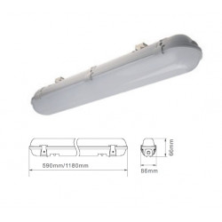 Fox Réglettes LED SMD 18W 0,60M 1500Lm 4000K IP65 601509 Fox Kobleo