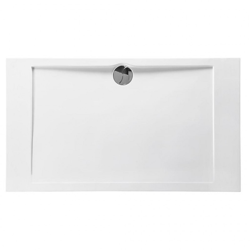 Allibert Receveur de douche rectangle extra-plat 140 x 80 x 4 cm Blanc brillant Kobleo