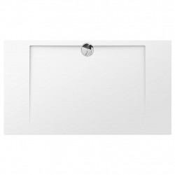Allibert Receveur de douche rectangle 160x90x4 cm polybéton blanc Slim Kobleo