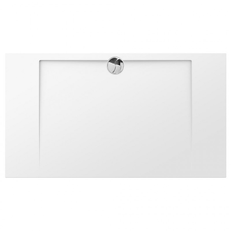 Allibert Receveur de douche rectangle 160x90x4 cm polybéton blanc Slim Kobleo