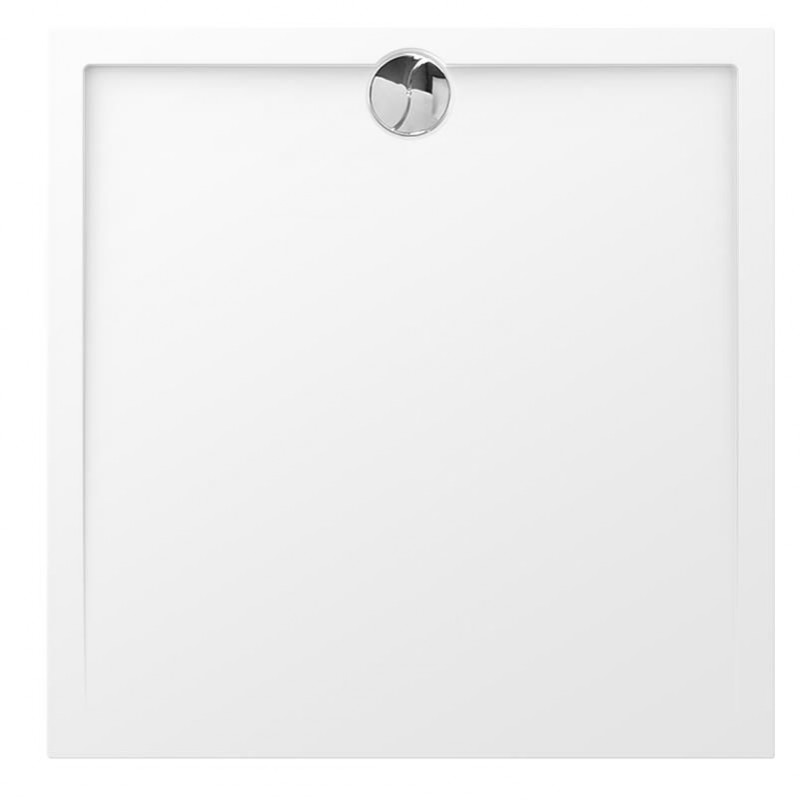 Allibert Receveur de douche carré 100 x 100 x 4 cm polybéton blanc SLIM Kobleo