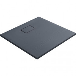 Allibert Receveur de douche carré 80 x 80 cm gris effet pierre Terreno Kobleo