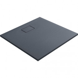 Allibert Receveur de douche carré 90 x 90 cm noir effet pierre Terreno Kobleo