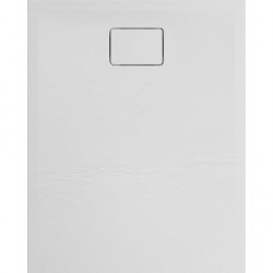 Allibert Receveur de douche rectangle 100 x 80 cm blanc effet pierre Terreno Kobleo
