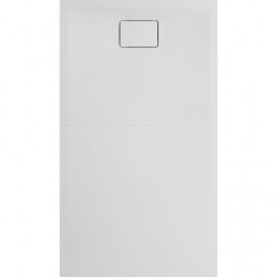 Allibert Receveur de douche effet pierre 140x80x3.5 cm polybéton blanc Kobleo