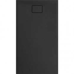 Allibert Receveur de douche rectangle 140 x 80 cm noir effet pierre Terreno Kobleo