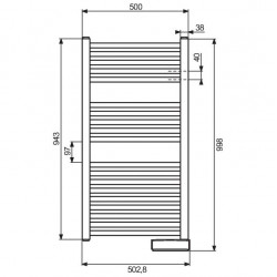 Acova Sèche-serviette 998 mm 500W ATOLL SPA Kobleo