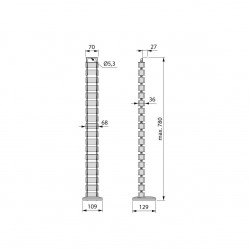 Emuca Gaine passe-câbles 6210025 Pipe 4 peint en aluminium plastique Kobleo