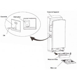 Akw Sèche mains électrique sur pied en inox 1650W accessibilité PMR Akw Kobleo