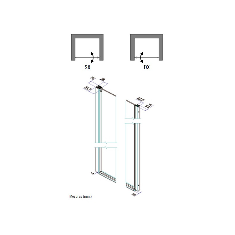 Samo Porte douche pivotante 87 90cm profilés chromé brillantVersion Gauche Kobleo Samo Porte douche pivotante 87 90cm profilés chromé brillantVersion Gauche Kobleo