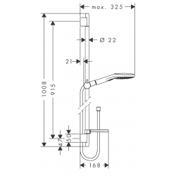 Hansgrohe Set douche Raindance Select E 120mm 3 jets EcoSmart barre Unica'S puro Kobleo