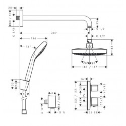 Hansgrohe Système douche encastrée avec mitigeur thermostatique Ecostat E Croma  Kobleo