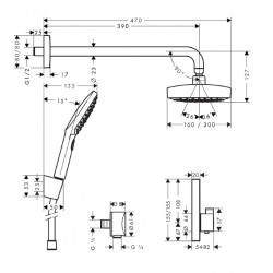 Hansgrohe Système douche encastrée mitigeur thermostatique ShowerSelect Raindanc Kobleo