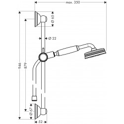 AXOR Set de douche Carlton 100 mm jet RainAir chromé AXOR Kobleo