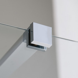 Samo Paroi douche péninsule rectangulaire 96cm panneau fixe laiton chromé O Kobleo