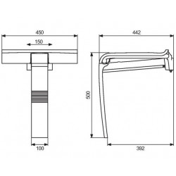 Pellet Siège de douche Arsis 450x500mm Kobleo