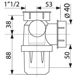 Valentin Siphon non réglable H 30 Diam 40 mm Kobleo