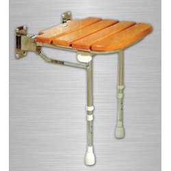 Akw Siège douche à lattes bois caoutchouc rabattable Série 4000 (accessibi Kobleo