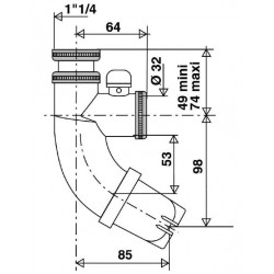 Valentin Siphon Sifoblic en ABS blanc Diam 32 mm Kobleo
