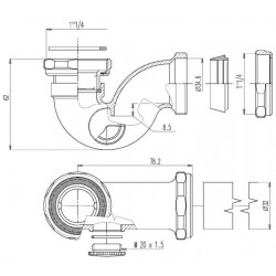 Bossini Siphon de bidet en laiton nickelé mat Kobleo