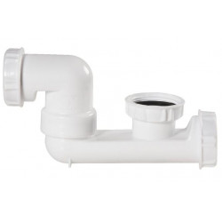 Valentin Siphon de baignoire blanc avec bouchon de dégorgement Diam 40 mm Kobleo