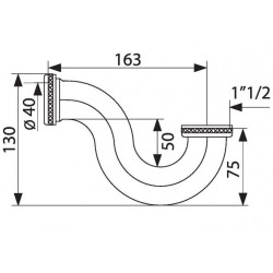 Valentin Siphon tube baignoire en laiton chromé Valentin Kobleo