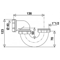 Valentin Siphon de baignoire PVC blanc Kobleo