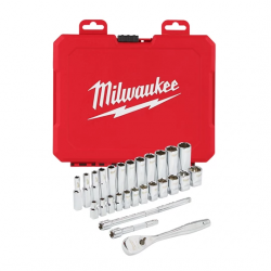 Milwaukee Set de douilles et clés à cliquet 1/4 métriques 28 pièces Kobleo