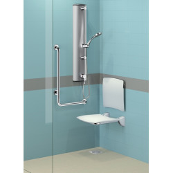 Delabie Siège douche relevable avec dosseret Grand Confort Inox poli brillant  Kobleo