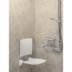 Delabie Siège douche relevable avec dosseret Grand Confort Inox poli brillant  Kobleo