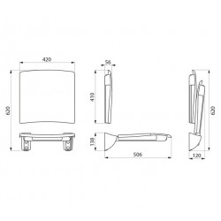 Delabie Siège douche relevable avec dosseret Grand Confort Inox poli brillant  Kobleo