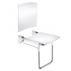 Delabie Siège douche relevable pied et dosseret Grand Confort Inox poli brilla Kobleo