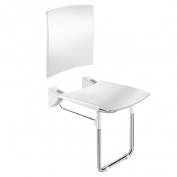 Delabie Siège douche relevable avec pied et dosseret Grand Confort Inox poli s Kobleo