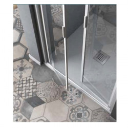 Samo Porte douche abattant Saloon 96 100cm profilés blanc mat AMERICA QUATT Kobleo