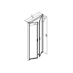 Samo Porte douche abattant Saloon 96 100cm profilés blanc mat AMERICA QUATT Kobleo