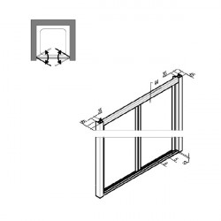 Samo Porte douche abattant Saloon 96 100cm profilés blanc mat AMERICA QUATT Kobleo