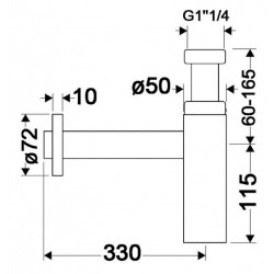 Hansgrohe Siphon Flowstar S en laiton chromé 1''1/4 Hansgrohe Kobleo