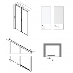 Samo Porte douche coulissante 2 panneaux 136-140cm Droite America quattro S Kobleo